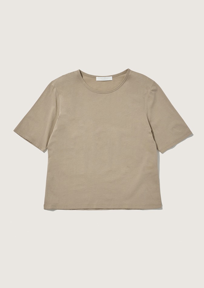 레이어드 숏 슬리브 티셔츠 라이트 브라운