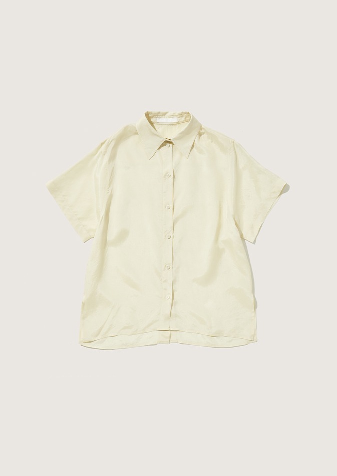 백 포인트 숏 슬리브 셔츠 라이트 옐로우